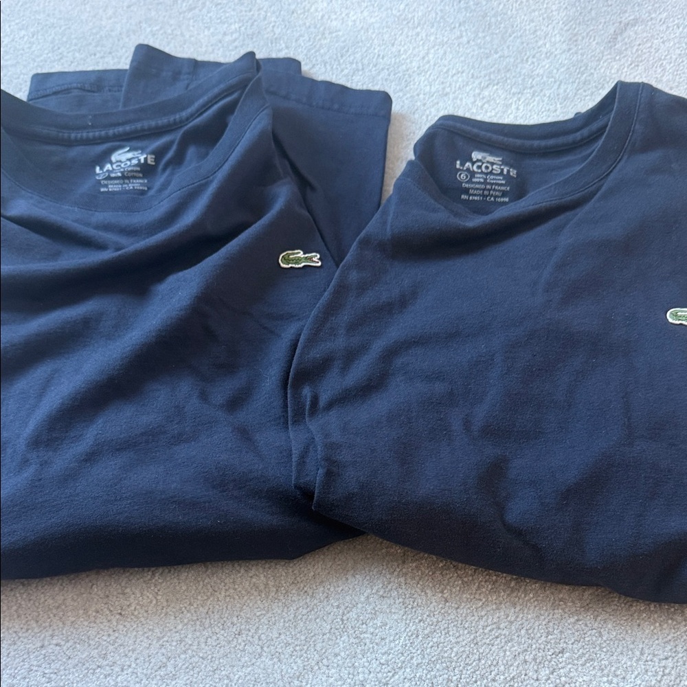 Lacoste Navy T-Shirts with Iconic Crocodile
